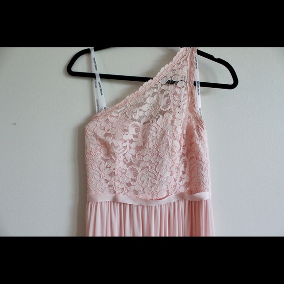 David’s Bridal One Shoulder Lace Bridesmaid Dress - Picture 2 of 8